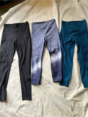 Athleta lot salutation & elation tights S leggings w/bonus Delancey moto tight